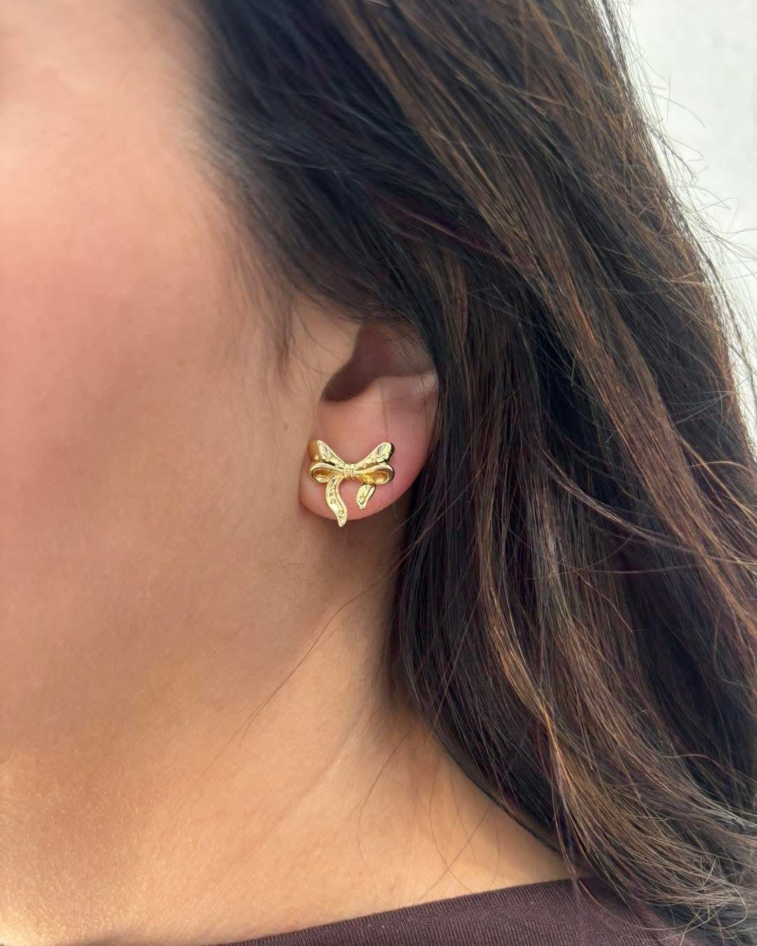 Gold Bow Earrings