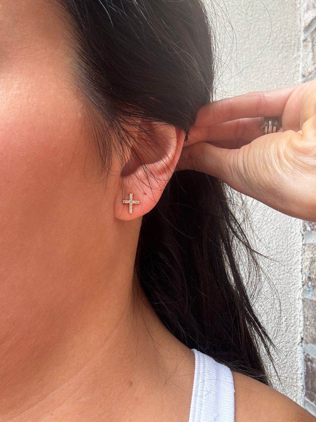 Dainty Cross Studs
