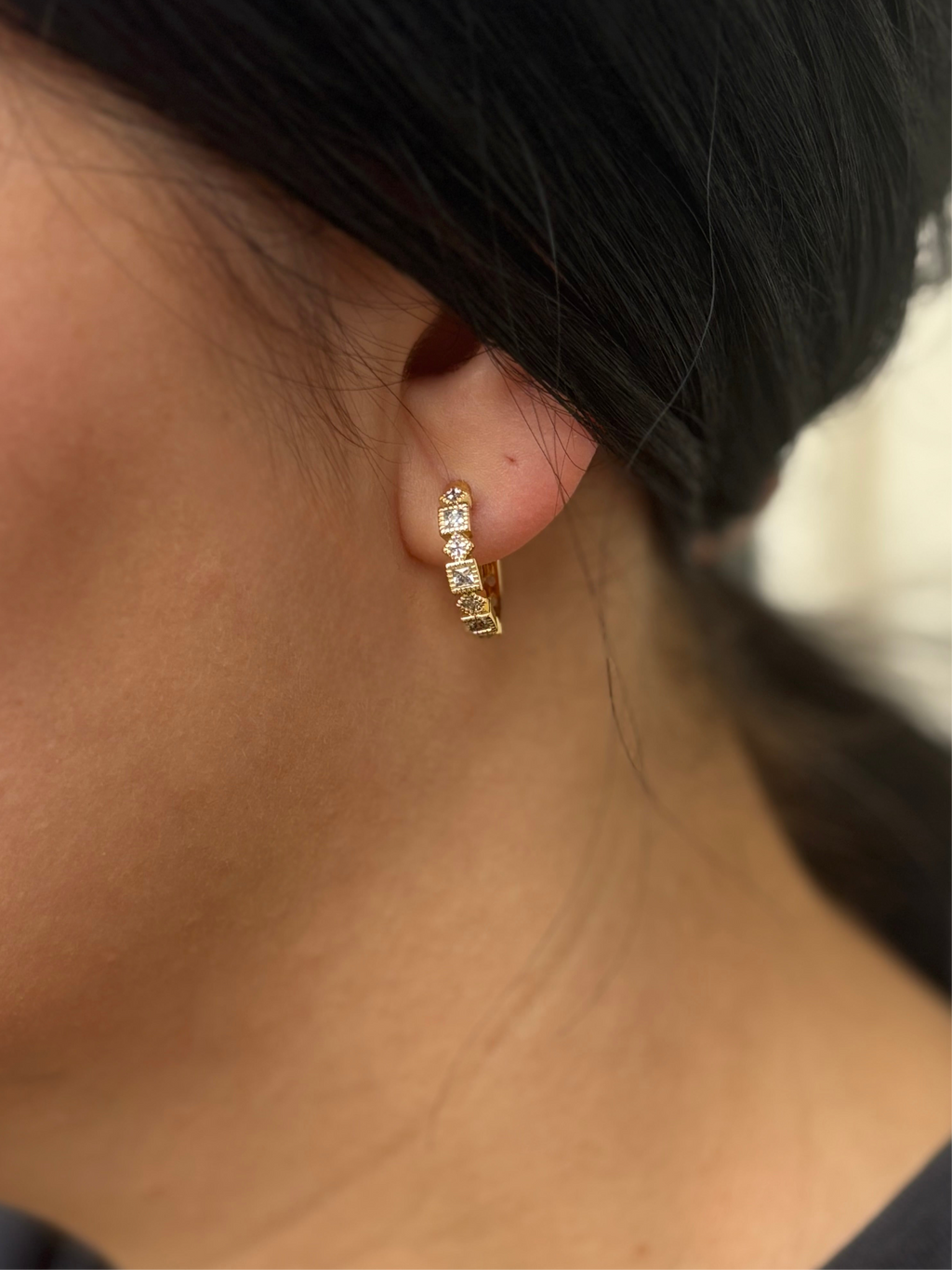 Geometric Huggie Earrings