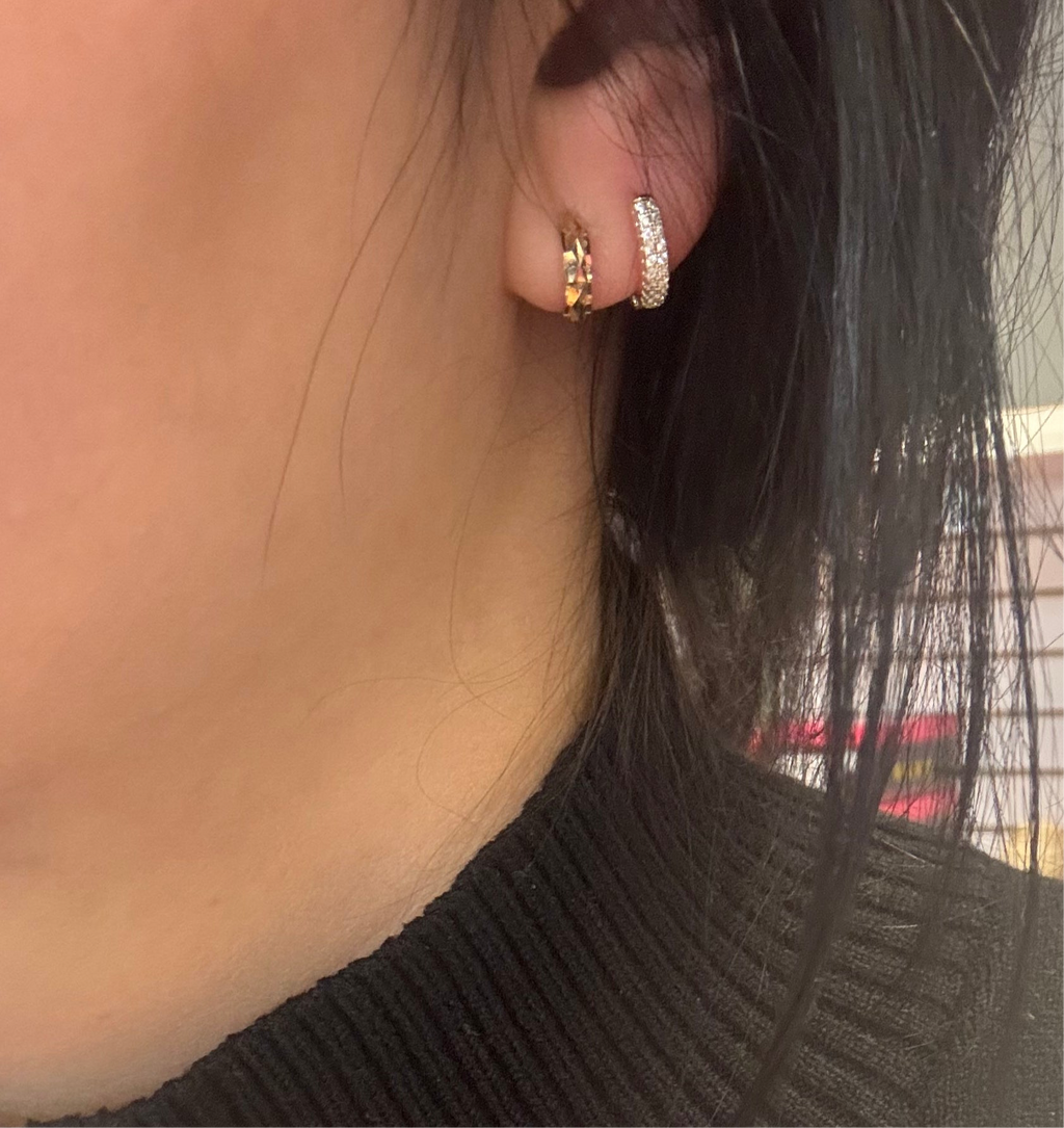 Dainty Rhinestone Huggie Earrings