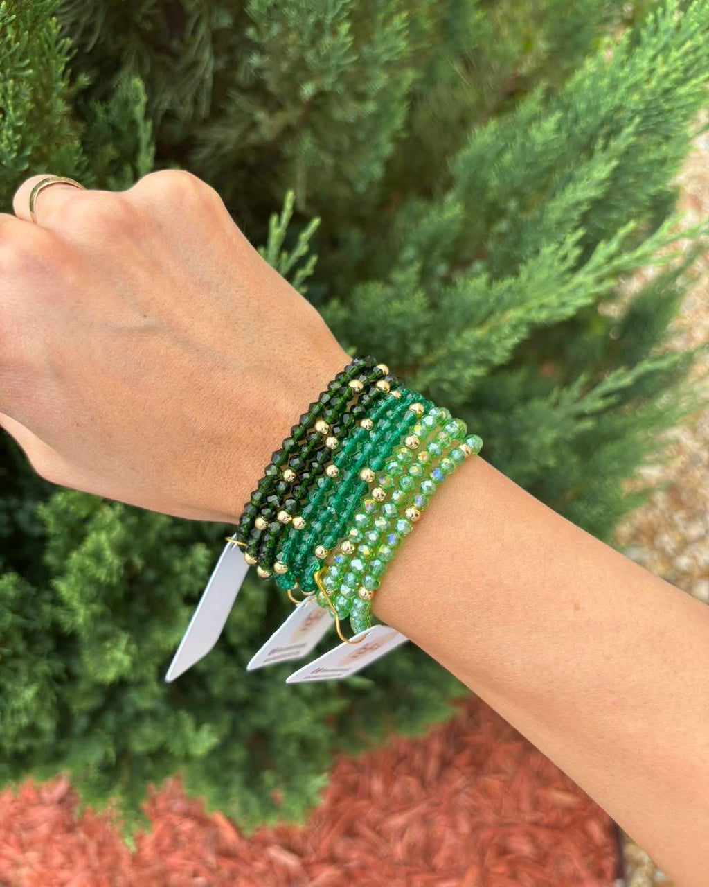 Birthstone bracelet set of 3