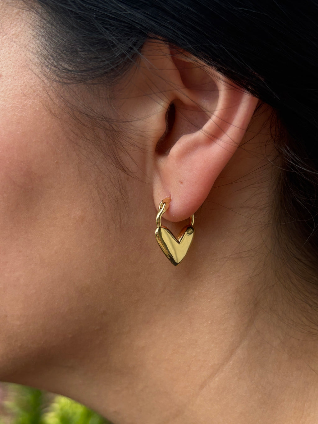 Heart Latch Hoop Earrings