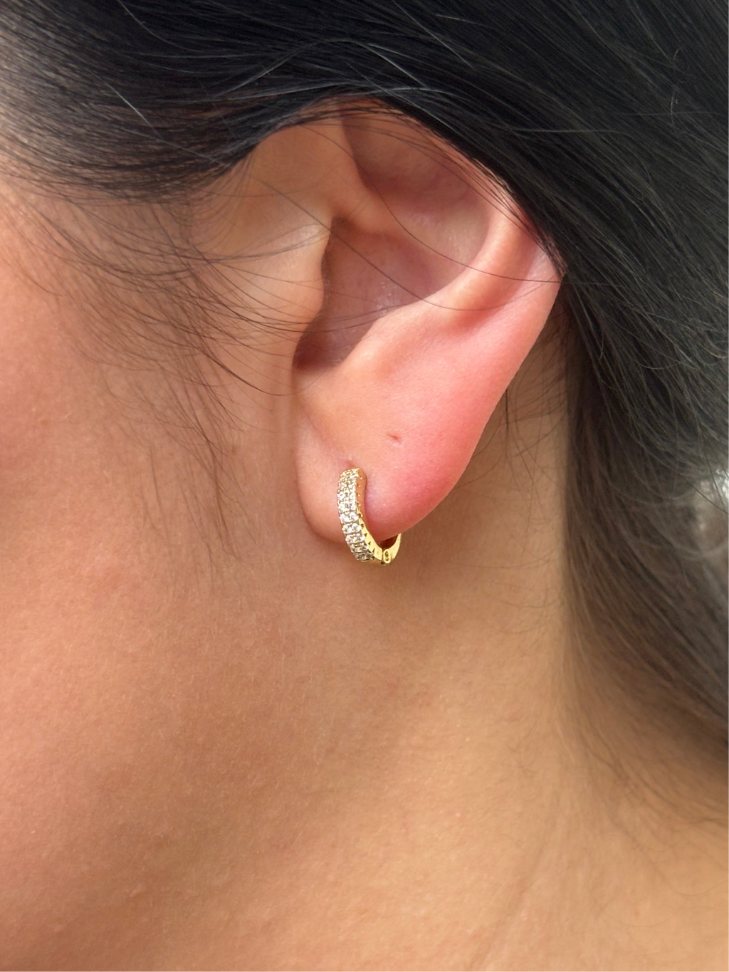 Micro Paved Huggie Earrings
