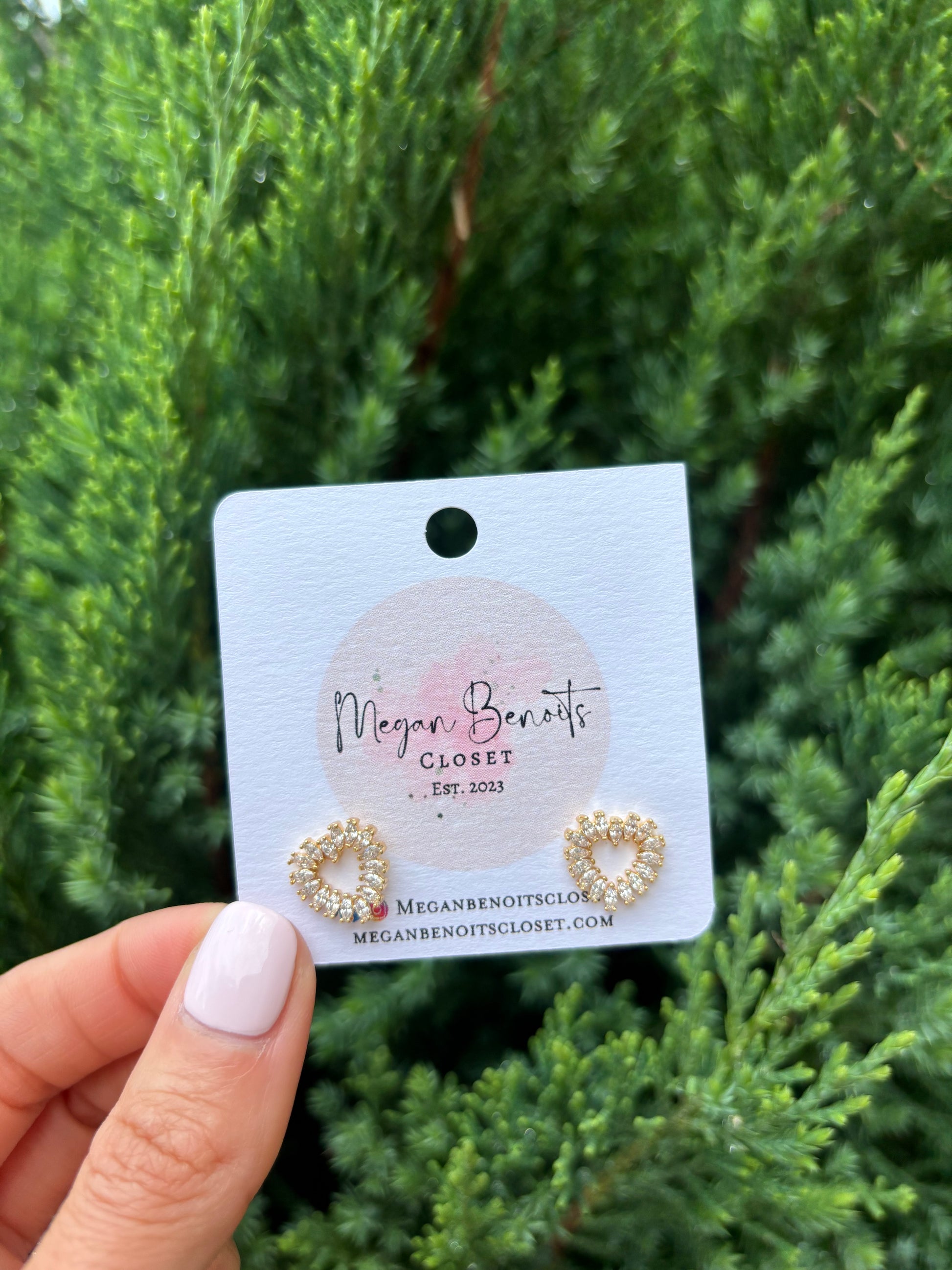 Rhinestone Heart Studs