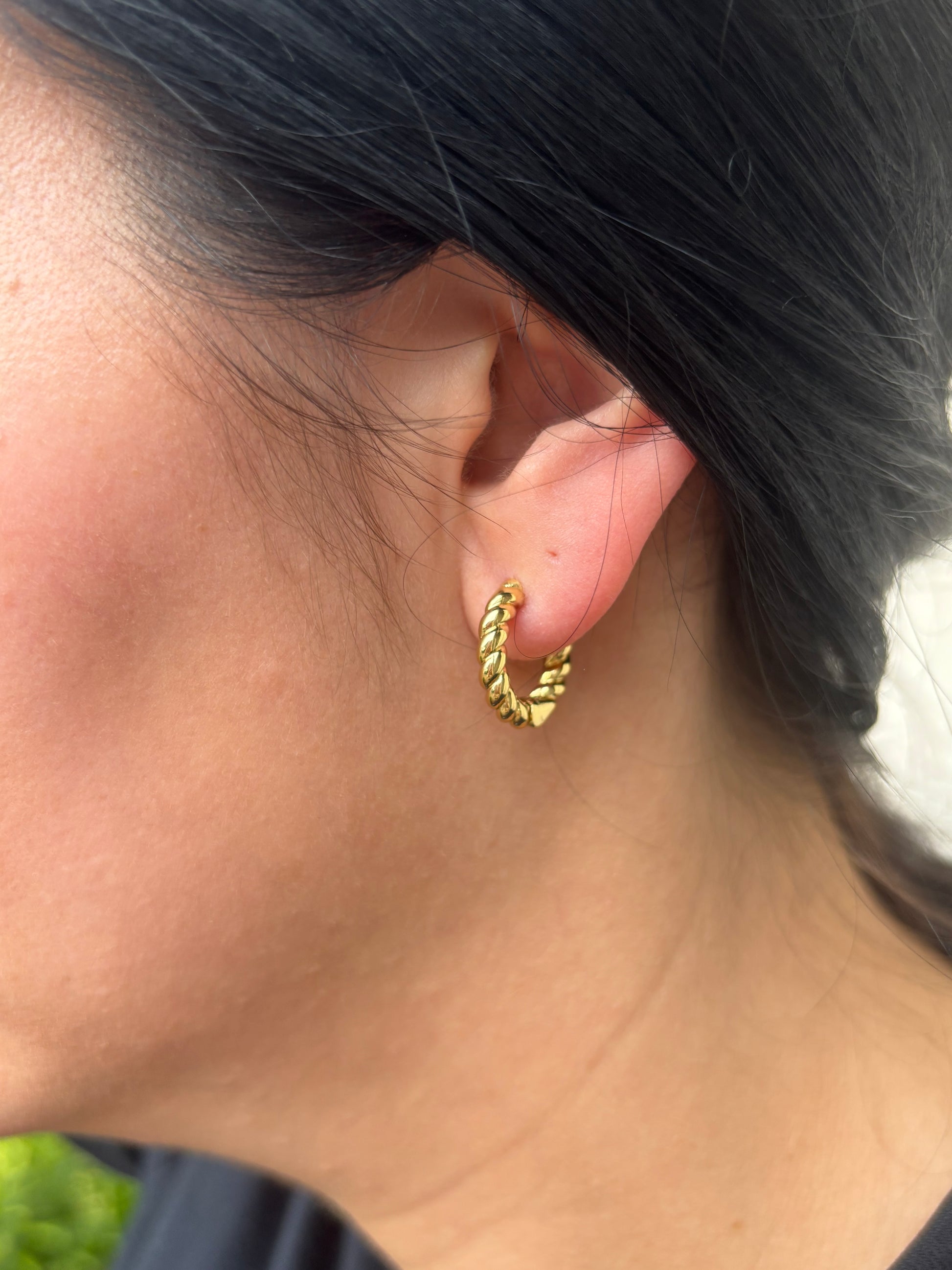 Twisted Gold Hoop Earrings