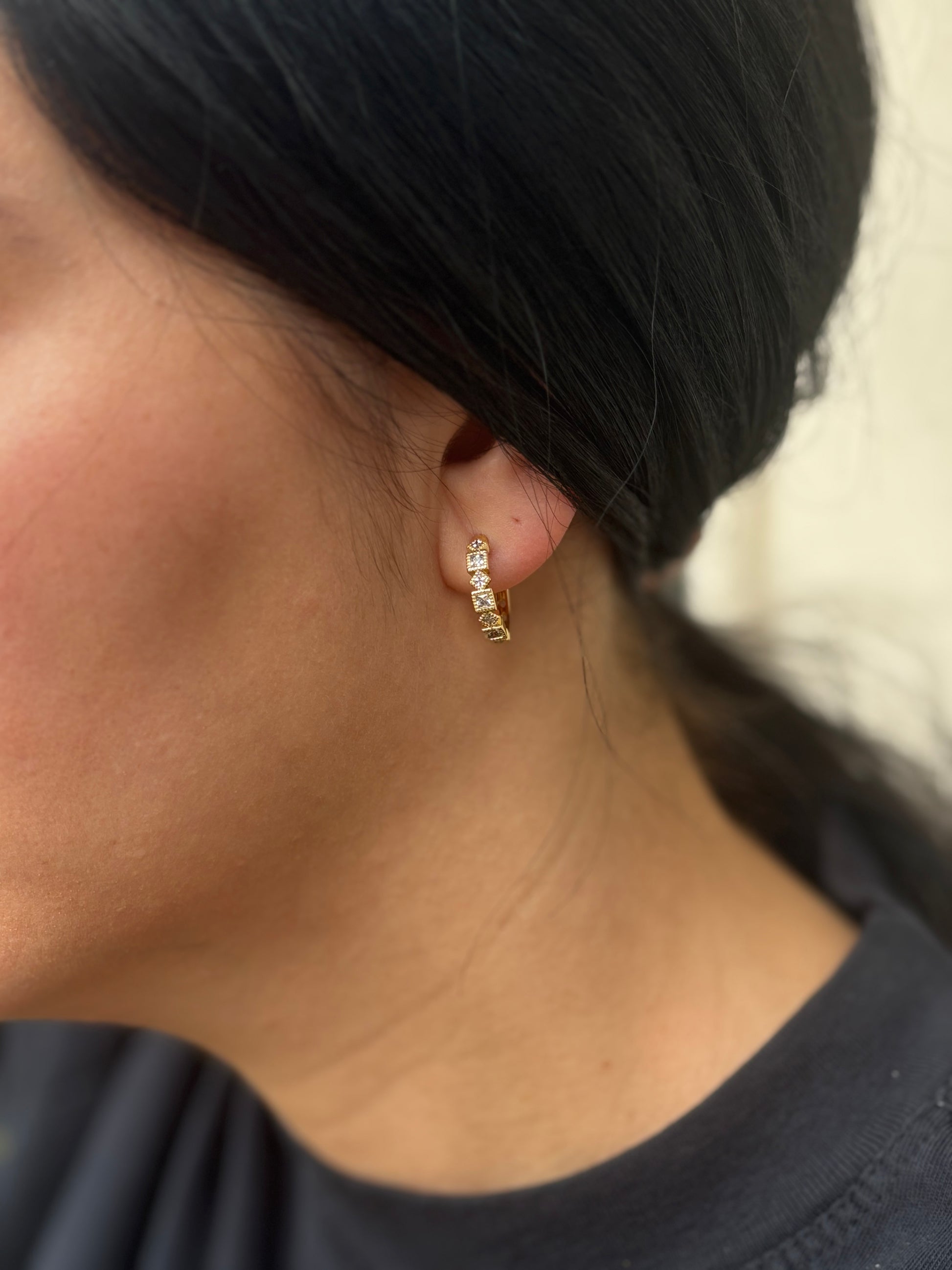 Geometric Huggie Earrings