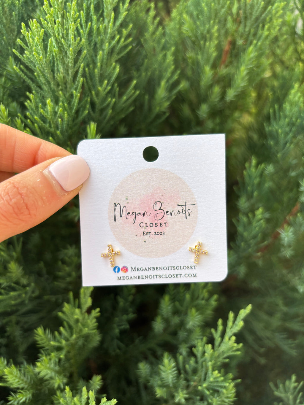 Dainty Cross Studs