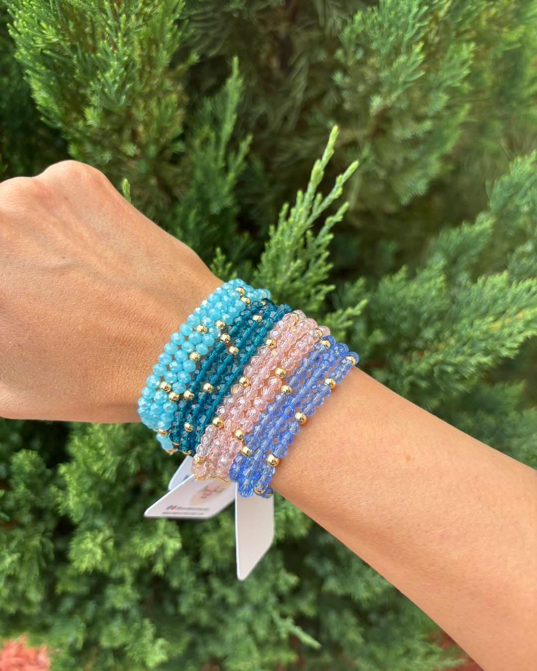 Birthstone bracelet set of 3