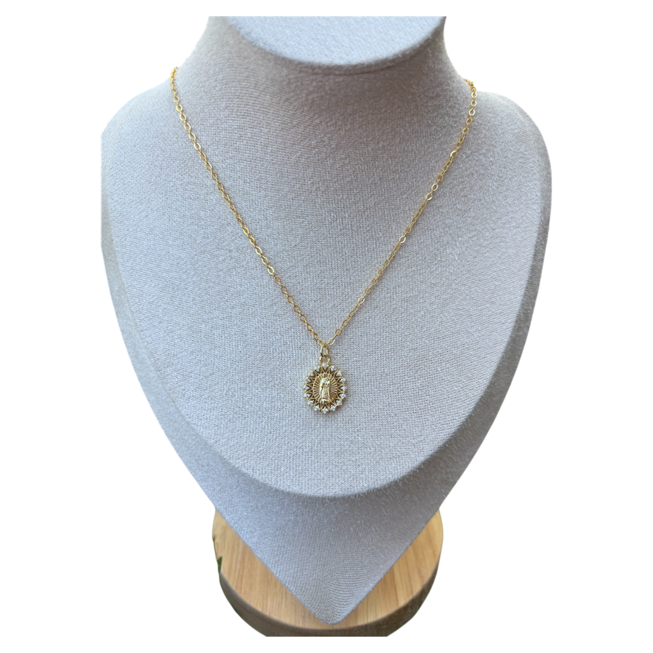 Round Mother Mary Necklace