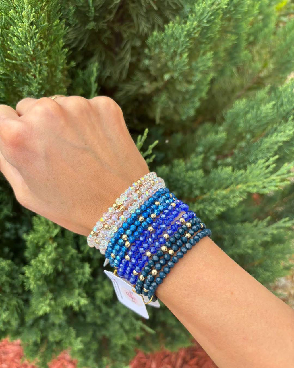 Birthstone bracelet set of 3