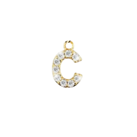 CZ Pave Initial Charm