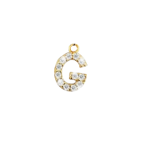 CZ Pave Initial Charm