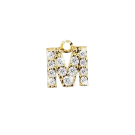 CZ Pave Initial Charm