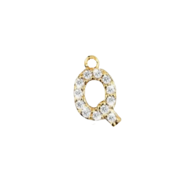 CZ Pave Initial Charm