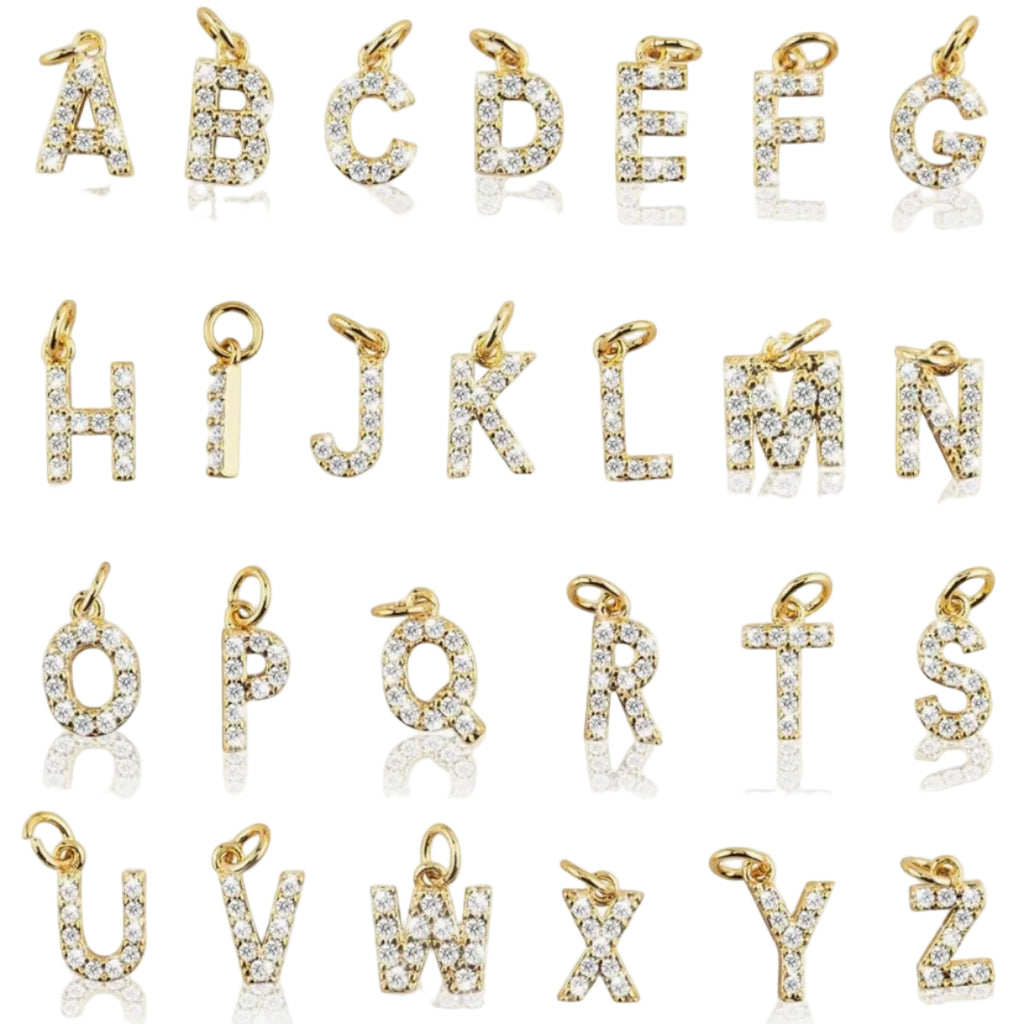 CZ Pave Initial Charm