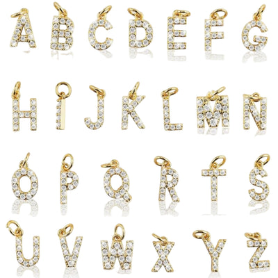 CZ Pave Initial Charm