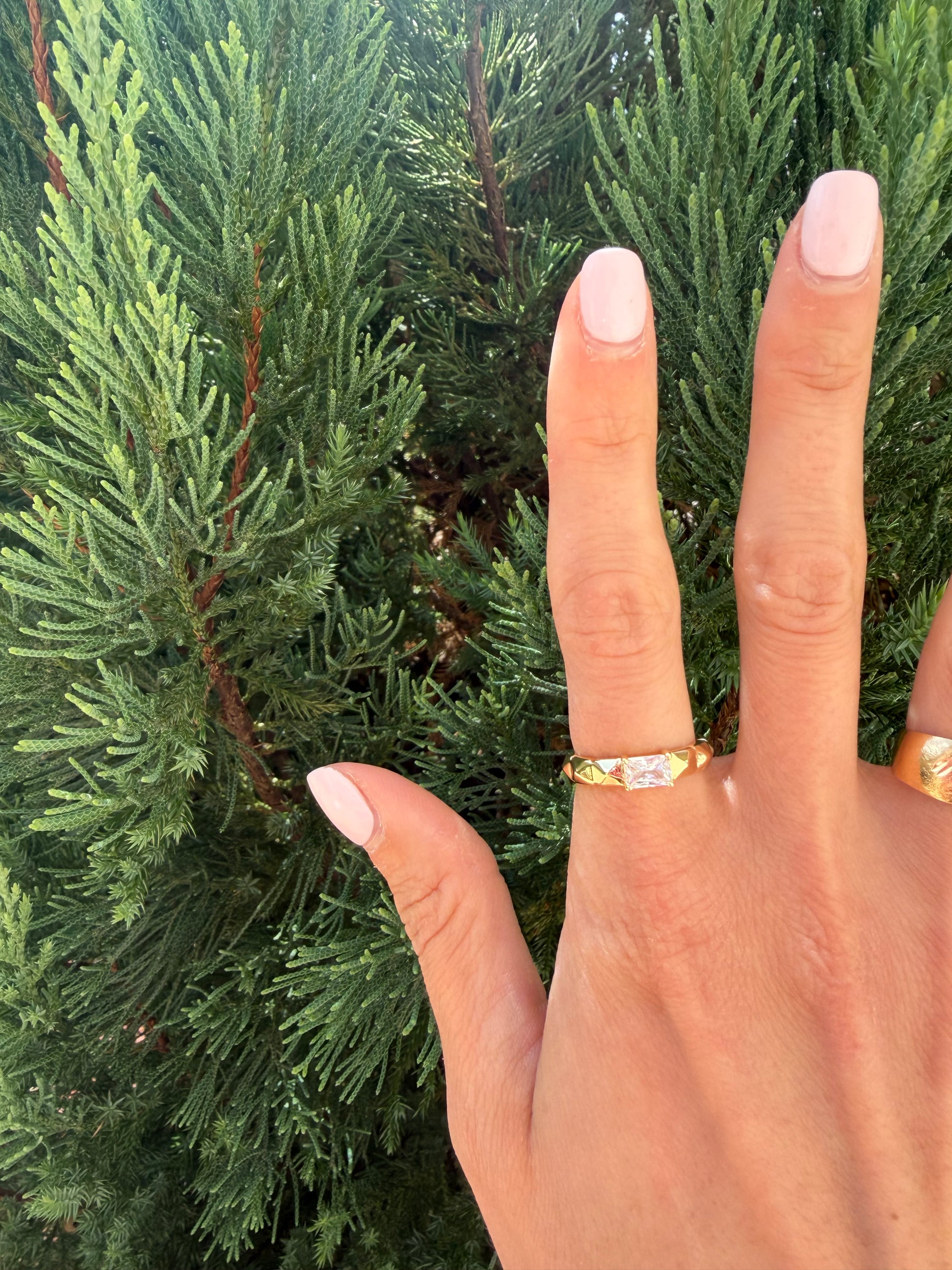Clear Baguette Multifaceted Ring