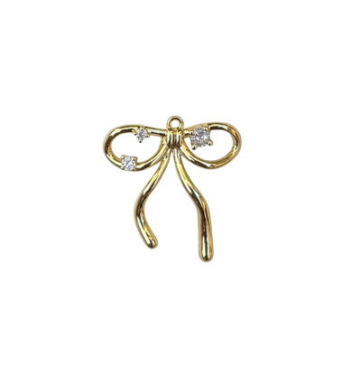 Gold Rhinestone Bow Charm