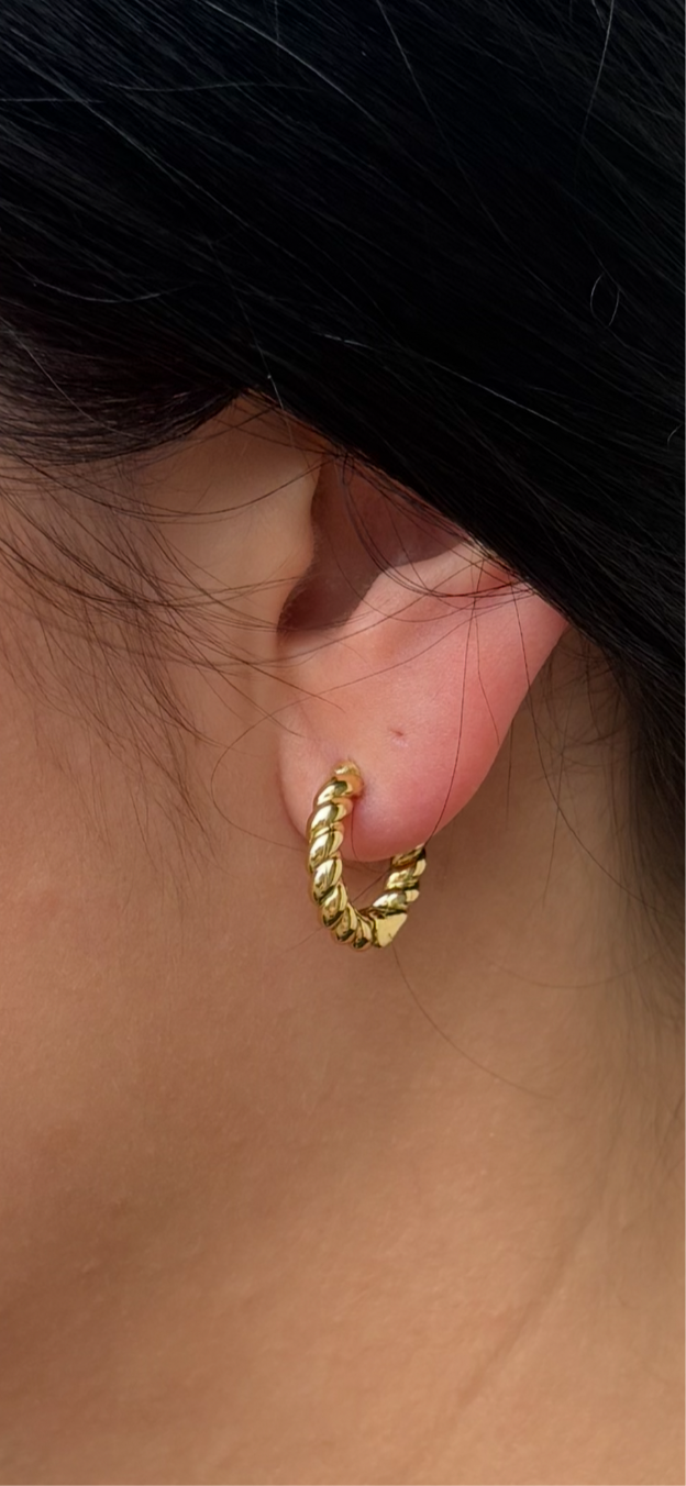 Twisted Gold Hoop Earrings