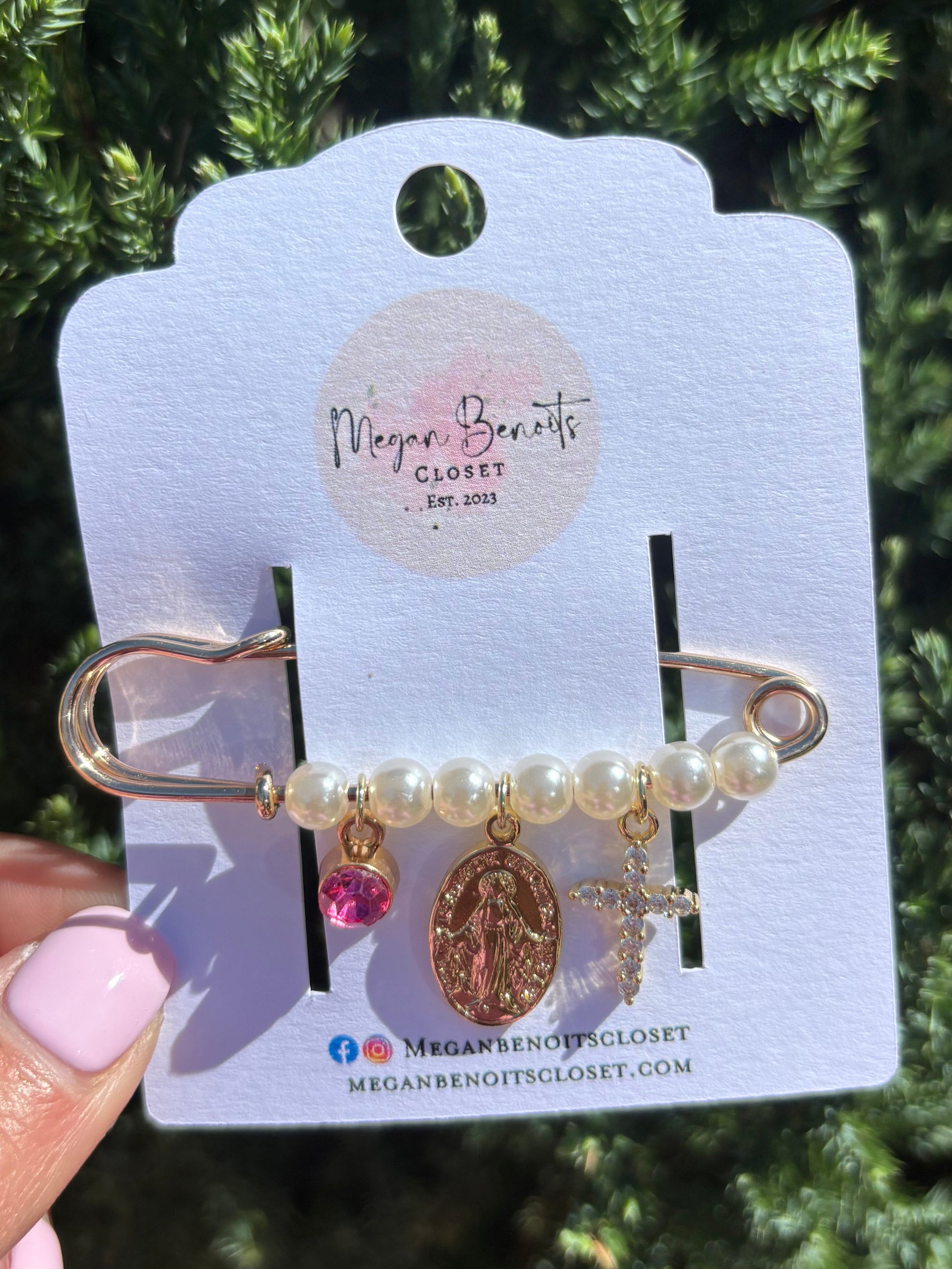 Pearl Religious Pin