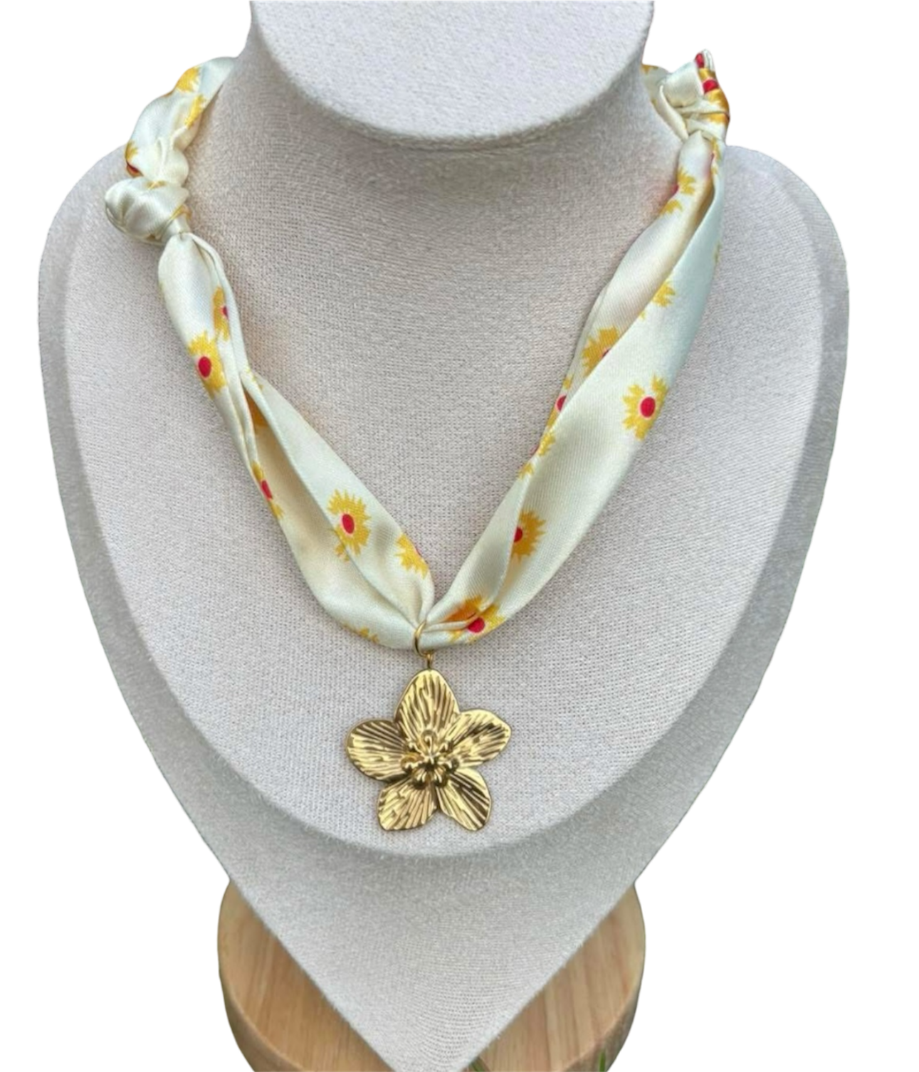 Sunflower Scarf Necklace