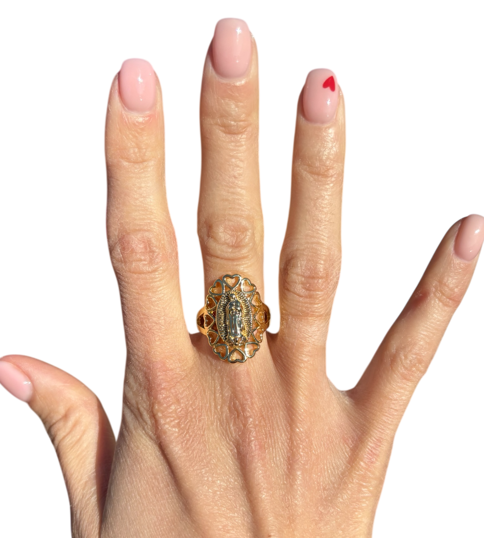 Virgin Mother Mary Heart Ring