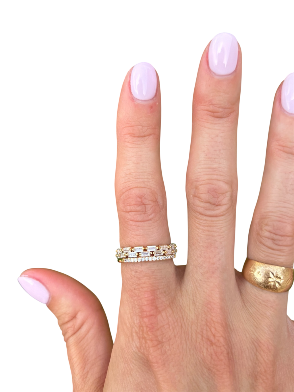 Baguette Micro Paved Ring