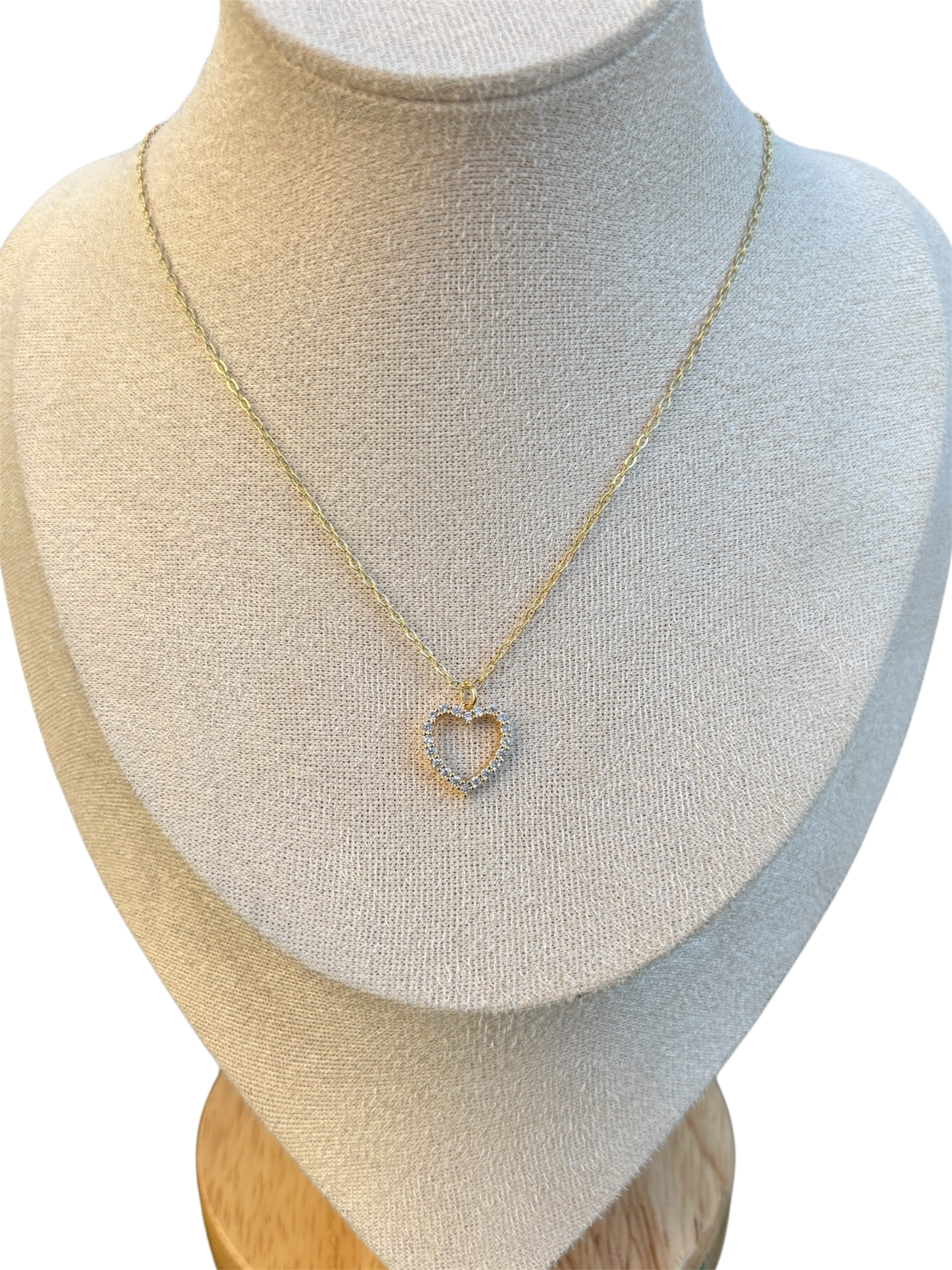 Rhinestone Small Heart Necklace