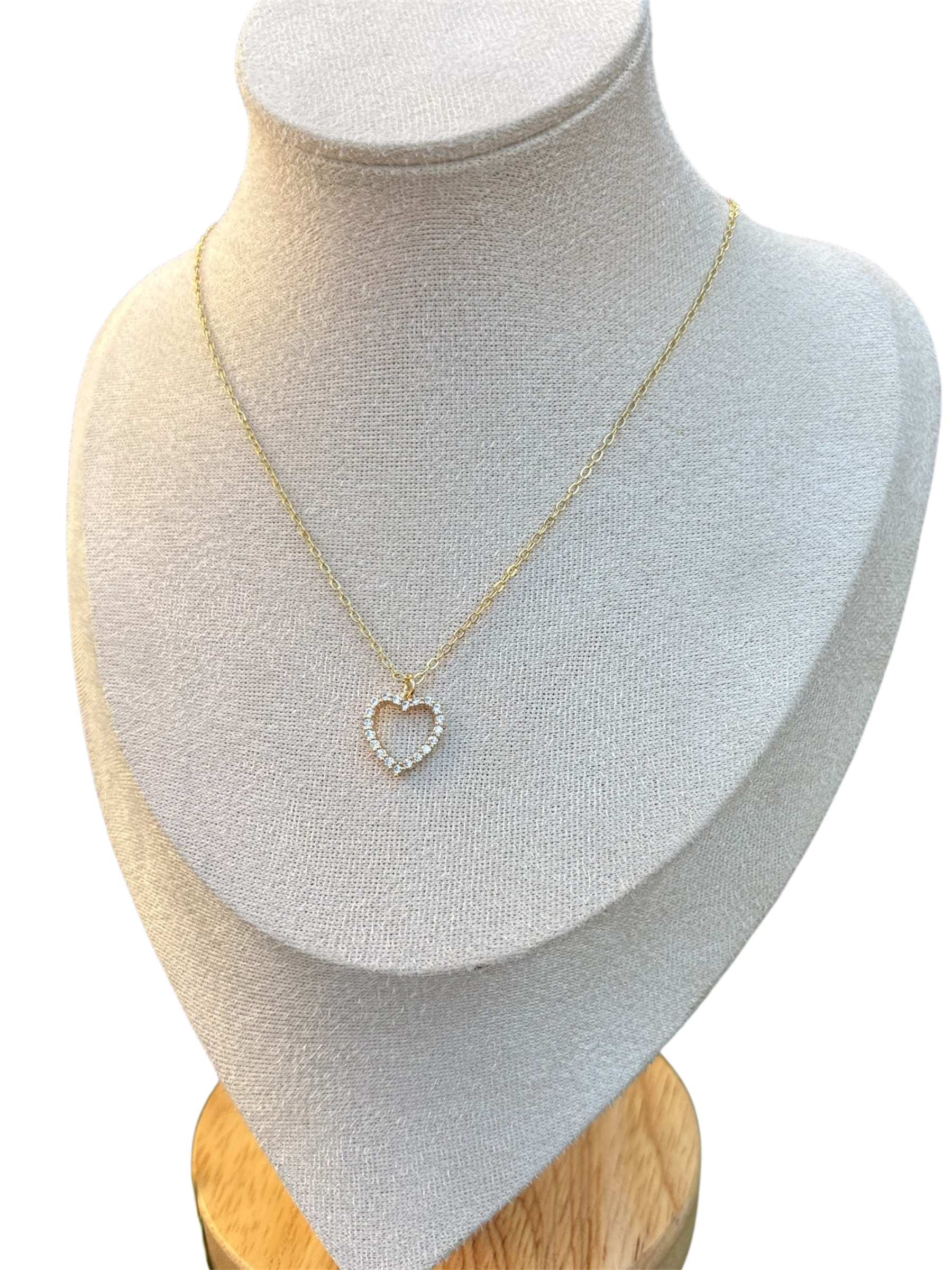 Rhinestone Small Heart Necklace