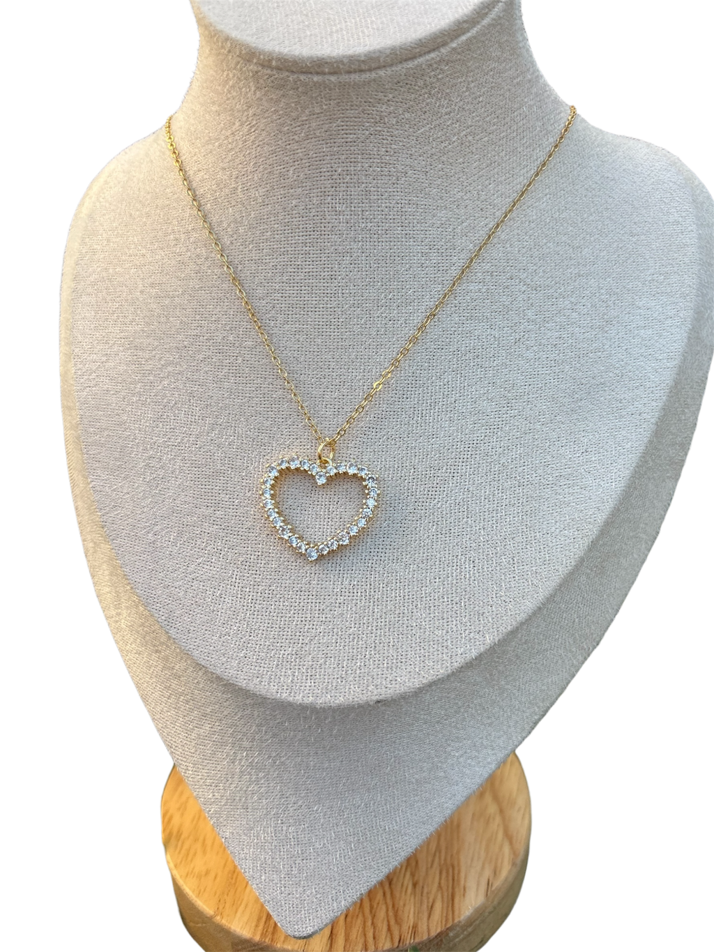 Rhinestone Large Heart Necklace