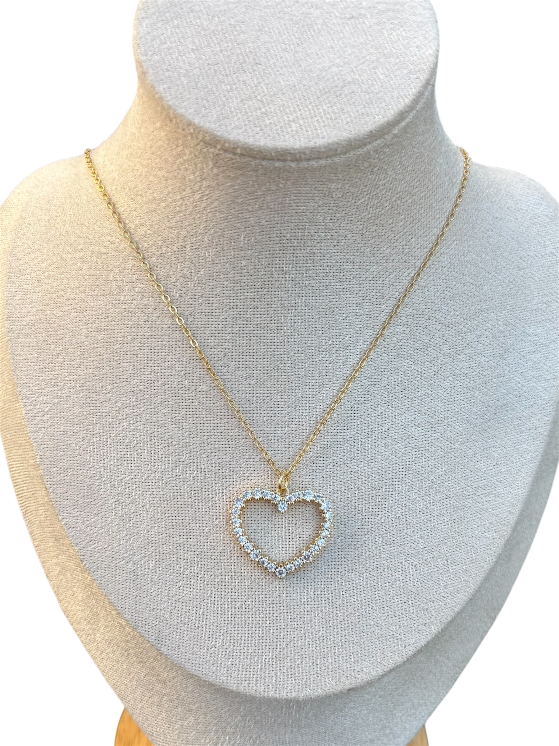 Rhinestone Large Heart Necklace