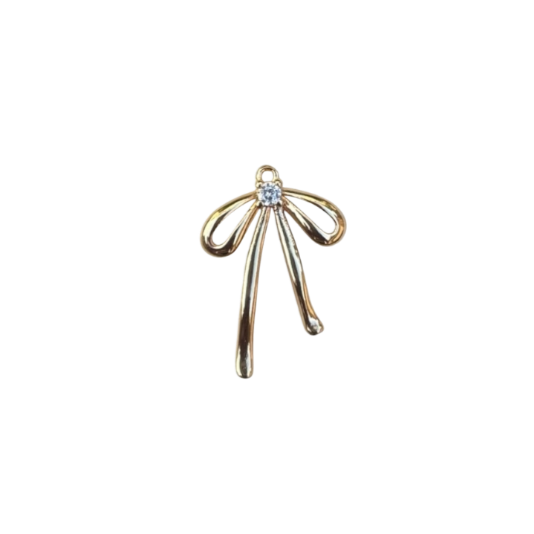 Dainty Gold Bow Charm #2