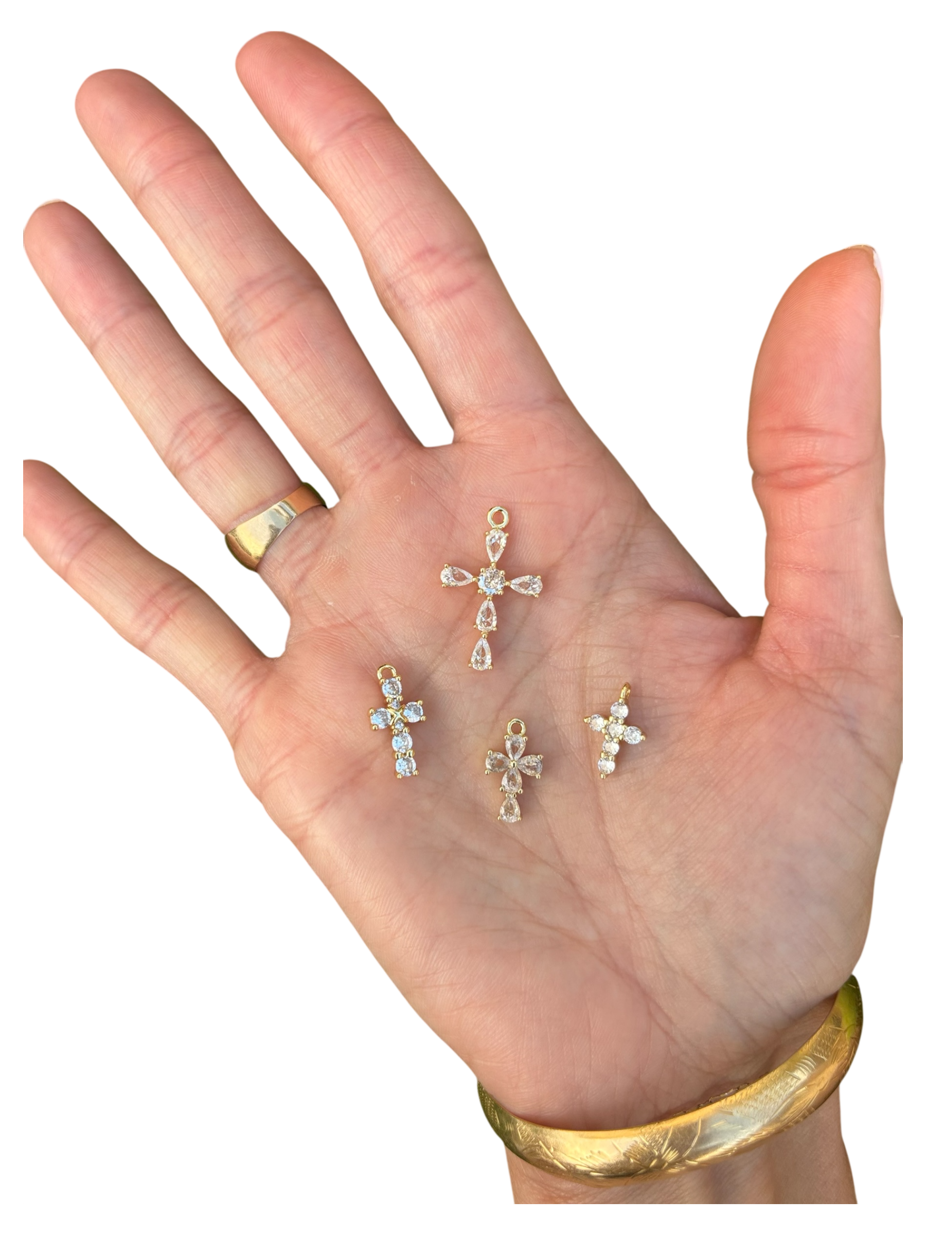 Rhinestone Cross Charm