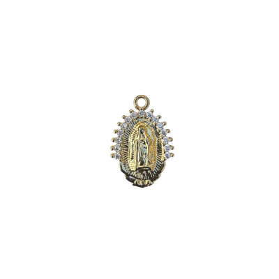 Rhinestone Mother Mary Medal