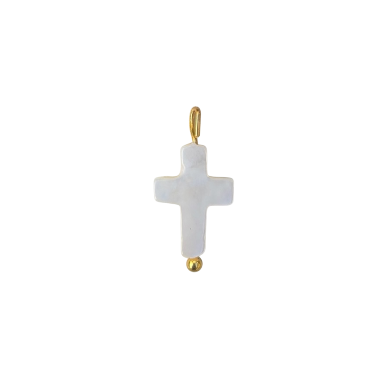 Pearl Cross Charm