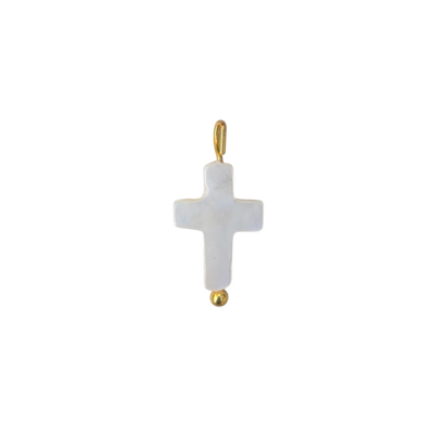 Pearl Cross Charm