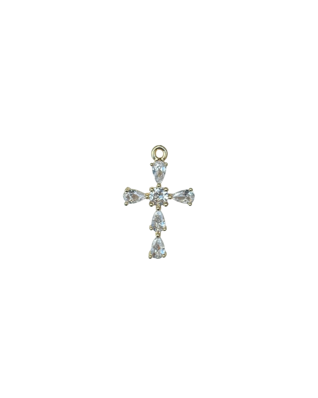 Large rhinestone cross charm