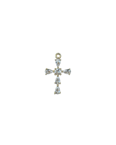 Large rhinestone cross charm