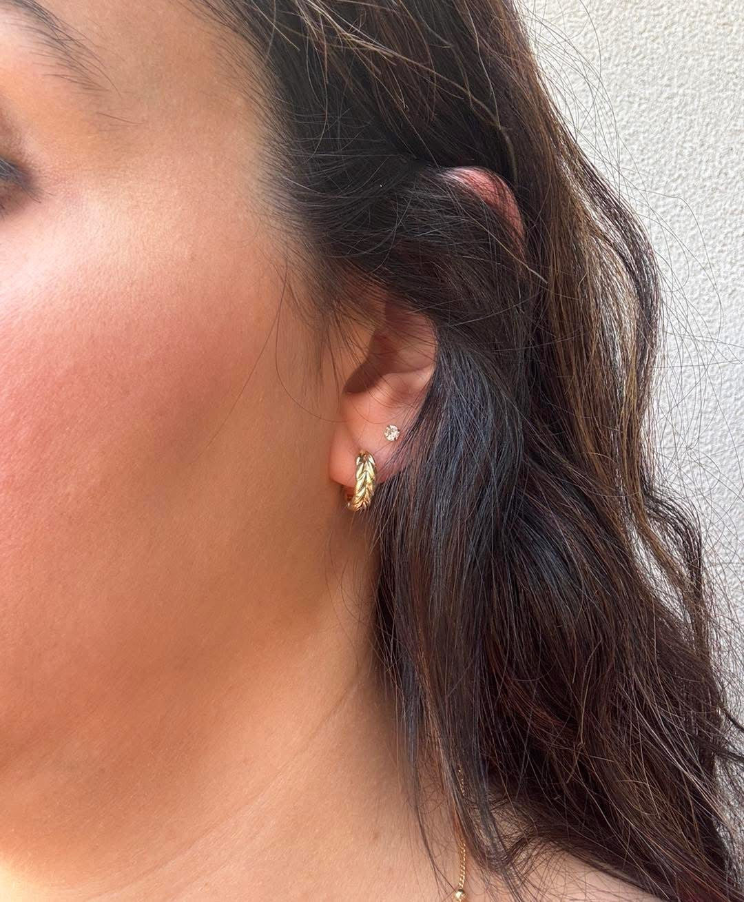 Leaf Huggie Earrings