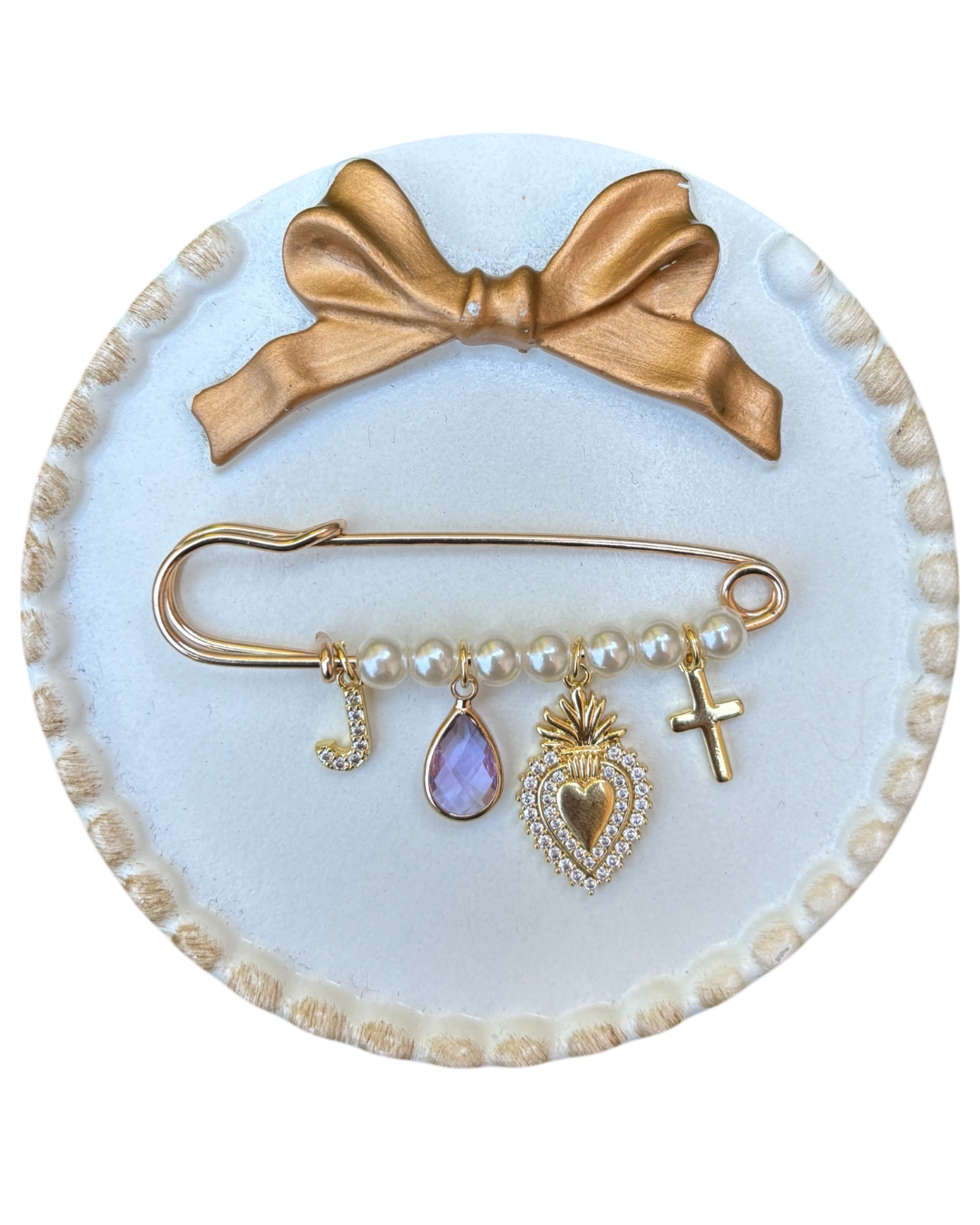 Pearl Religious Pin