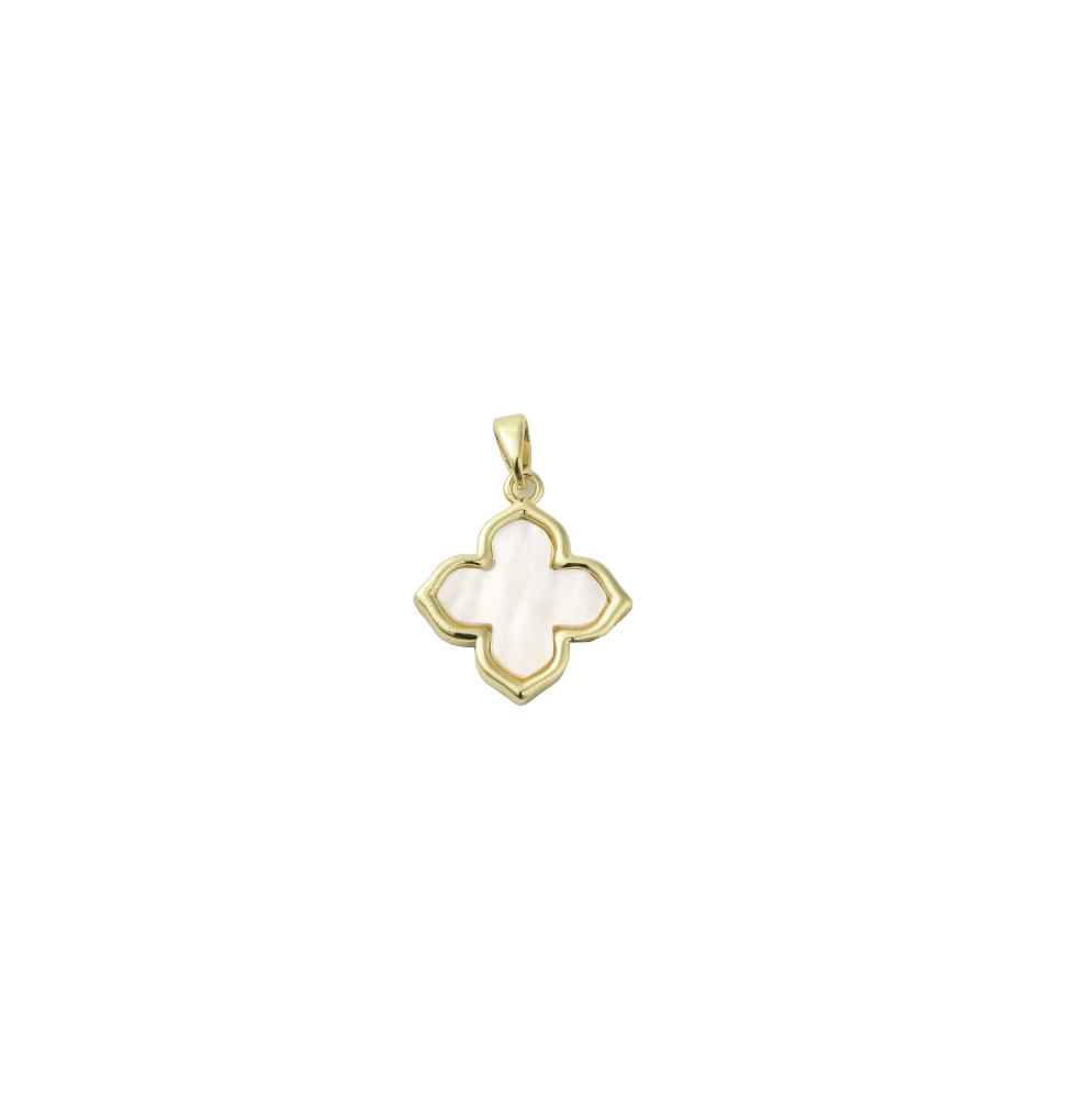 White and gold flower charm￼
