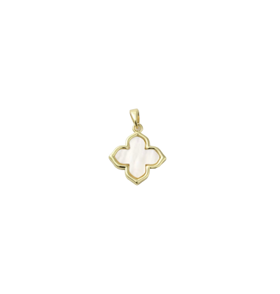 White and gold flower charm￼