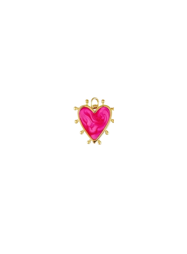 Pink Gold Heart Charm